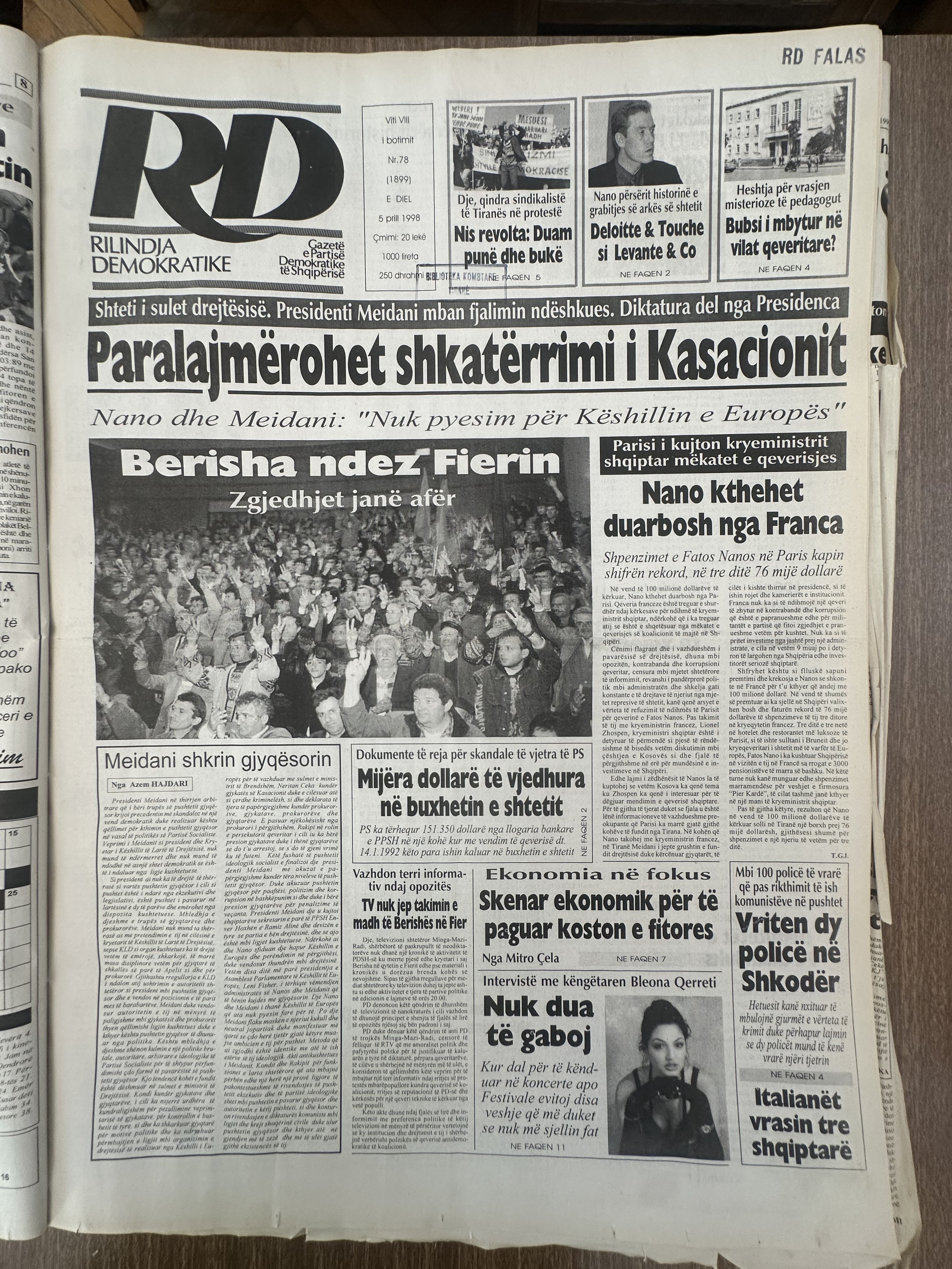 Rilindja Demokratike 1998-04-05